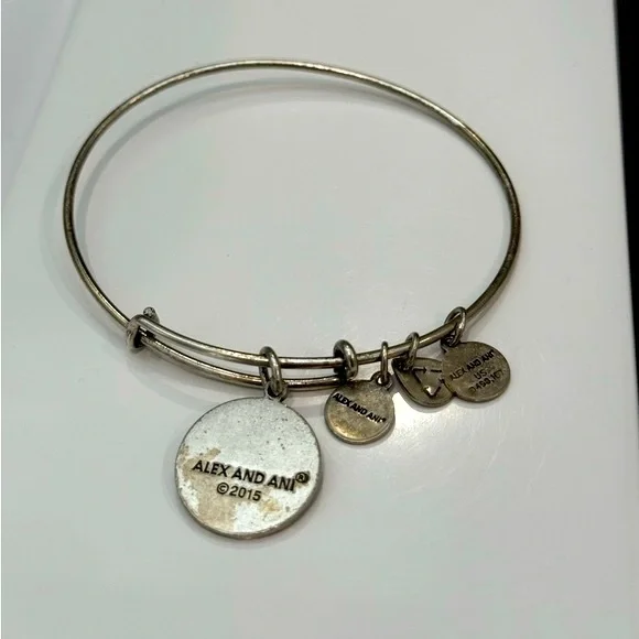 🆕 Alex and Ani Vintage S Monogram Initial Expandable Wire 2.5” Bangle Bracelet - Picture 3 of 3